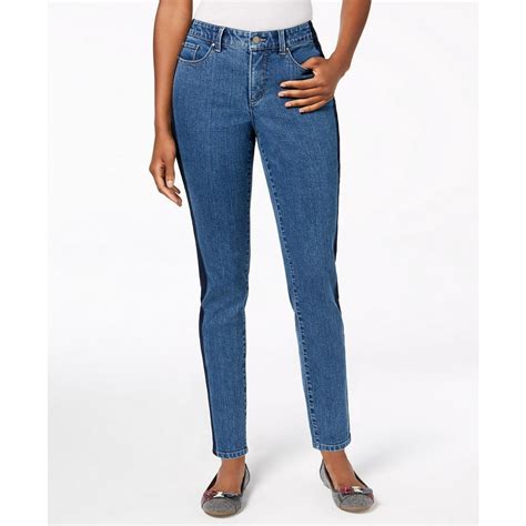 charter club charter club bristol skinny side stripe slimming ankle jeans  medium walmart