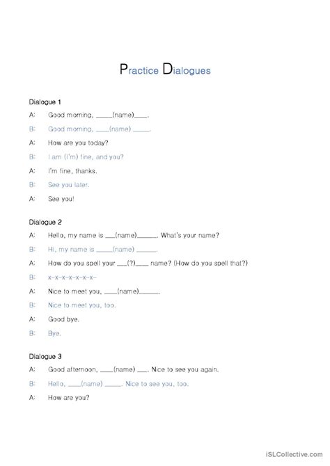 farewell dialogues english esl worksheets