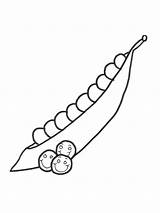 Peas Coloring Pages Vegetables Recommended sketch template