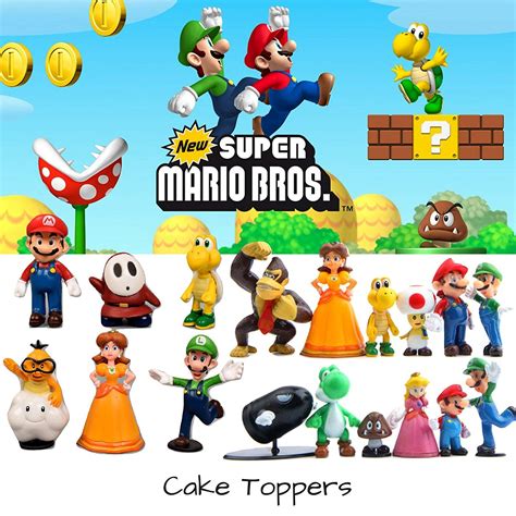 Buy Super Mario Brothers Cake Topper 18 Piece Action Figures In Cheap