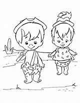 Coloring Pages Pebbles Bambam Cartoon Print sketch template