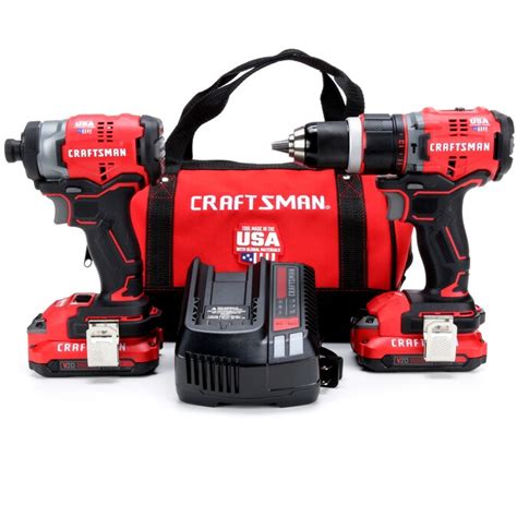 Craftsman V20 2 Tool 20 Volt Max Lithium Ion Brushless Power Tool Combo