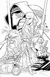 Wars Star Coloriage Rey Coloring Force Awakens Pages Ren Kylo Choose Board La Cartoon Print sketch template