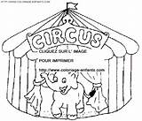 Circus Coloring Pages Book Cirque Chapiteau Avec Elephant sketch template