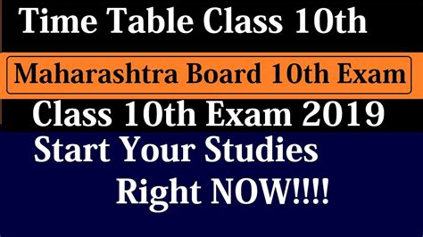 class  exam time table  maharashtra board youtube