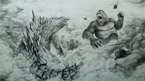 Godzilla Vs Kong Drawing Pencil By Jan Tong Arte De Criaturas