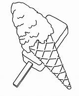 Coloring Pages Ice Cream Cone Simple Sheets Popsicle Color Objects Dessert Printable Kids Clipart Cliparts Print Icecream Sundae Drawing Clip sketch template