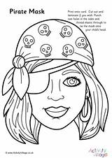 Pirate Mask Colouring Pirates Colour Kids Activityvillage Masks Pages Activities sketch template