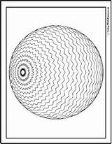 Coloring Sphere Pattern 3d Geometric Designlooter Zigzag 13kb 304px sketch template