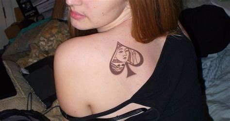 Girl With Queen Of Spades Tattoo Tattoos Pinterest Spade Tattoo