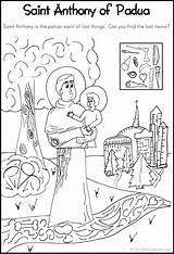 Saint Kids Anthony Padua Coloring Pages Catholic Great Bulletin June Saints Hidden Printable Worksheets Hint Easy Able Away Some Visit sketch template