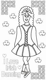 Irish Coloring Dance Pages Colouring Ireland Dancing Jazz Printable Dress St Drawing Color Patrick Dancers Sheets Printables Dancer Print Cute sketch template