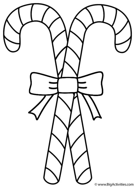 Two Candy Canes Coloring Page Christmas Candy Cane Coloring Page