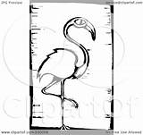 Flamingo Styled Woodcut Border Illustration Royalty Clipart Rf Xunantunich sketch template
