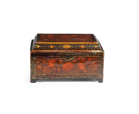 bonhams a qajar lacquer box persia 19th century