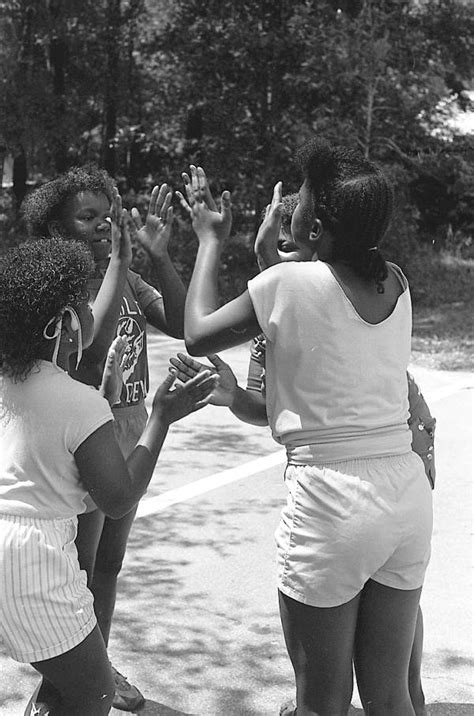florida memory girls playing clapping game at the 1985 florida folk