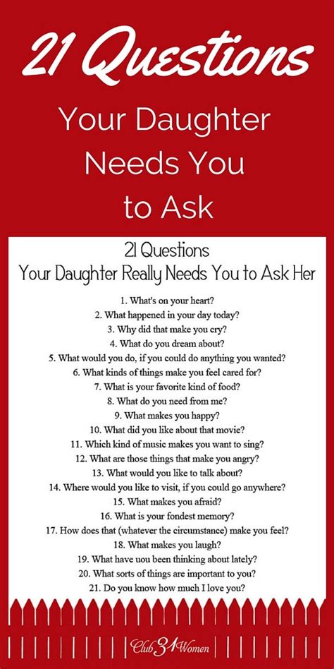 free printable 21 questions your daughter really needs you to ask her club 31 women