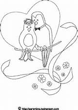 Coloring Birds Wedding Pages Printable Color Kids Bird Hearts Colouring Book Sheets Find Books Romantic Valentine Collection Activity Children sketch template