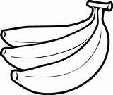 Banana Outline Clipart Coloring sketch template