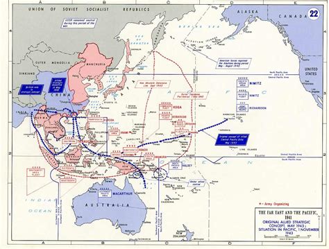 map map  situation  pacific war    nov  showing  allied offensive plan