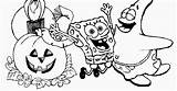 Spongebob Coloring Halloween Pages sketch template