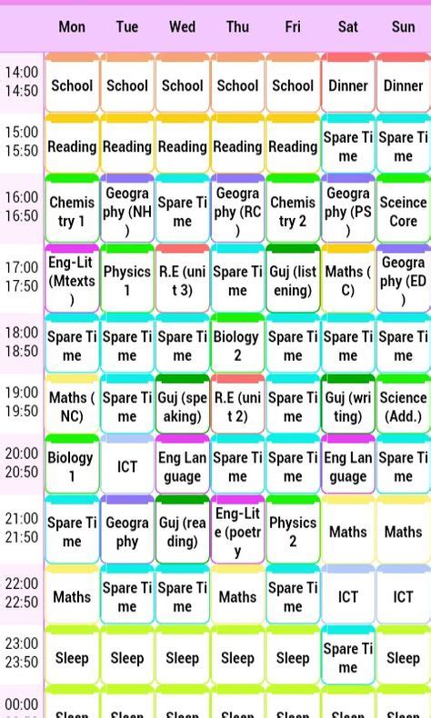 blank revision timetable template revision revision timetable
