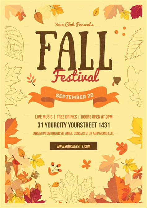 printable fall festival flyer templates  fall festival flyer