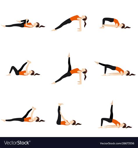 leg extension yoga poses set royalty  vector image