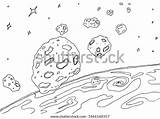 Asteroid Comet sketch template
