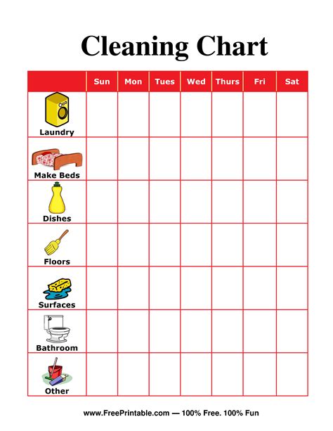 chore chart  adults printable  image