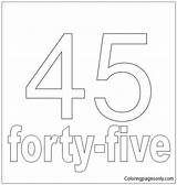Number Forty Five Pages Coloring Numbers sketch template