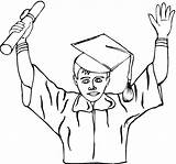 Coloring Graduation Pages Printable Clipart Boy Kids Sheets Popular Getcoloringpages Library Line sketch template