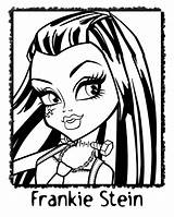 Frankie Stein Coloring Pages Colouring Character Cartoon Monster High Tattoos Characters sketch template