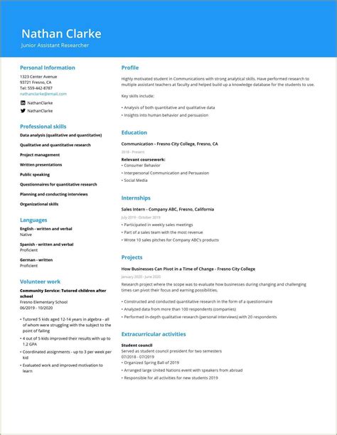 resume working student  experience resume  gallery