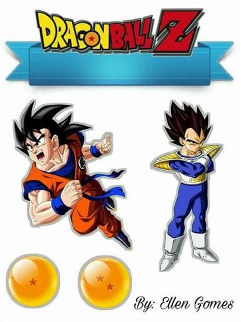 dragon ball   printable cake  cupcake toppers   fiesta