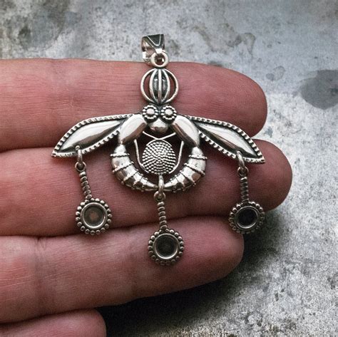 minoan bees sterling silver pendant ancient greek wearable art necklace museum replica greek