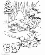 Coloring Christmas Pages Scene Scenes Santa House Village Winter Drawing Sheets Print Drawings Holiday Cottage Printable Morning Kids Farm Adult sketch template