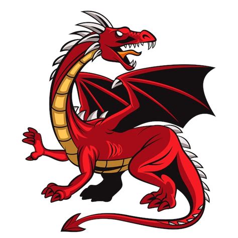 premium vector cartoon angry red dragon mascot