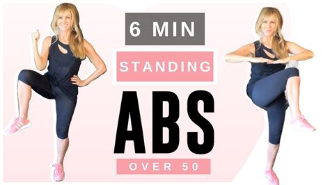 6 minute standing abs indoor workout over 50 low impact youtube
