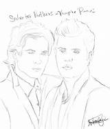 Vampire Diaries Coloring Pages Drawings Brothers Drawing Salvator Damon Printable Easy Cartoon Sketch Sketches Color Deviantart Sketchite Getcolorings Print Colo sketch template