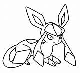 Glaceon Coloring Pages Leafeon Pokemon Getcolorings sketch template