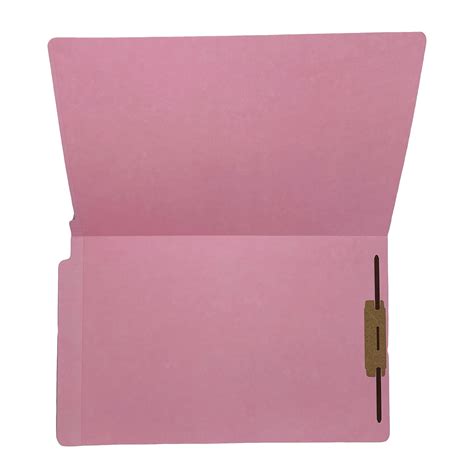 pt pink folders full cut  ply  tab legal size fastener pos