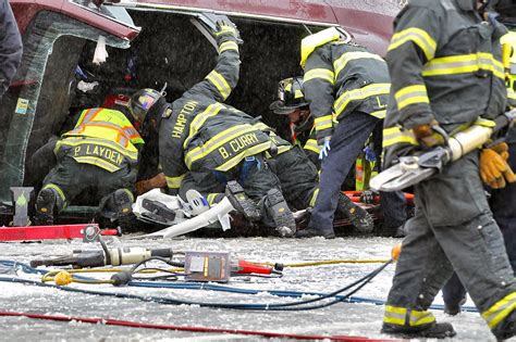 fire officials respond  vehicle extrication  hampton daily press