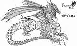 Wyvern Dragon Line Drawing Deviantart Coloring Pages Template Paintingvalley sketch template