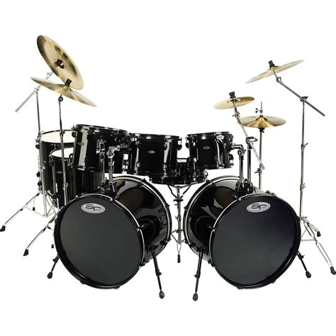 Sound Percussion Pro 8 Piece Double Bass Drum Set Black