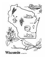 Wisconsin Coloring Map State Pages Outline Usa Printables Shape States Bird Color Wi Printable Kids Sheets Print Activities Demographic Go sketch template