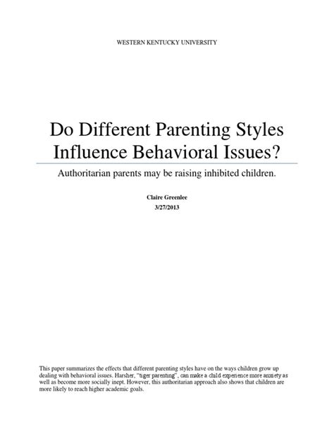 explanatory synthesis parenting relationships parenting