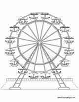 Wheel Ferris Coloring Pages Kids Printable Park Drawing Wheels Color Sheets Medicine арт Print Crafts колеса Drawings необычный Theme Carnival sketch template