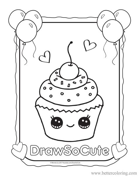draw  cute cupcake coloring pages  printable coloring pages