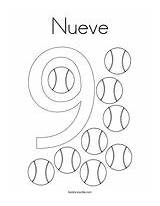 Number Nueve 9th sketch template